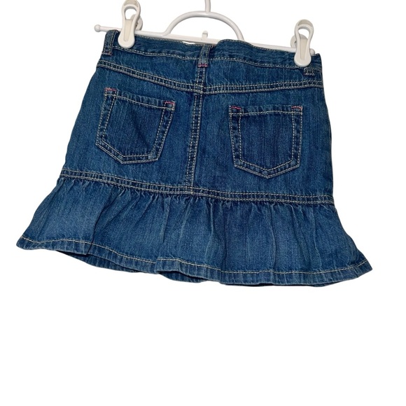 Vtg Gymboree Denim Skirt skort with Embroidered Flowers bird sz 6 - Picture 2 of 3